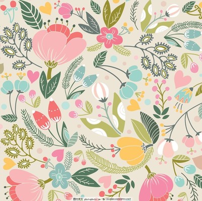田園詩畫 可愛手繪花卉與蔬菜的無縫連續(xù)墻紙藝術(shù)